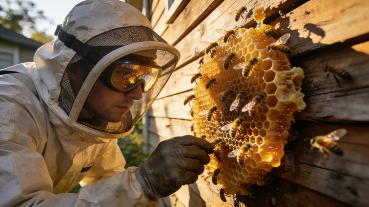 A quién llamar para quitar un panal de abejas